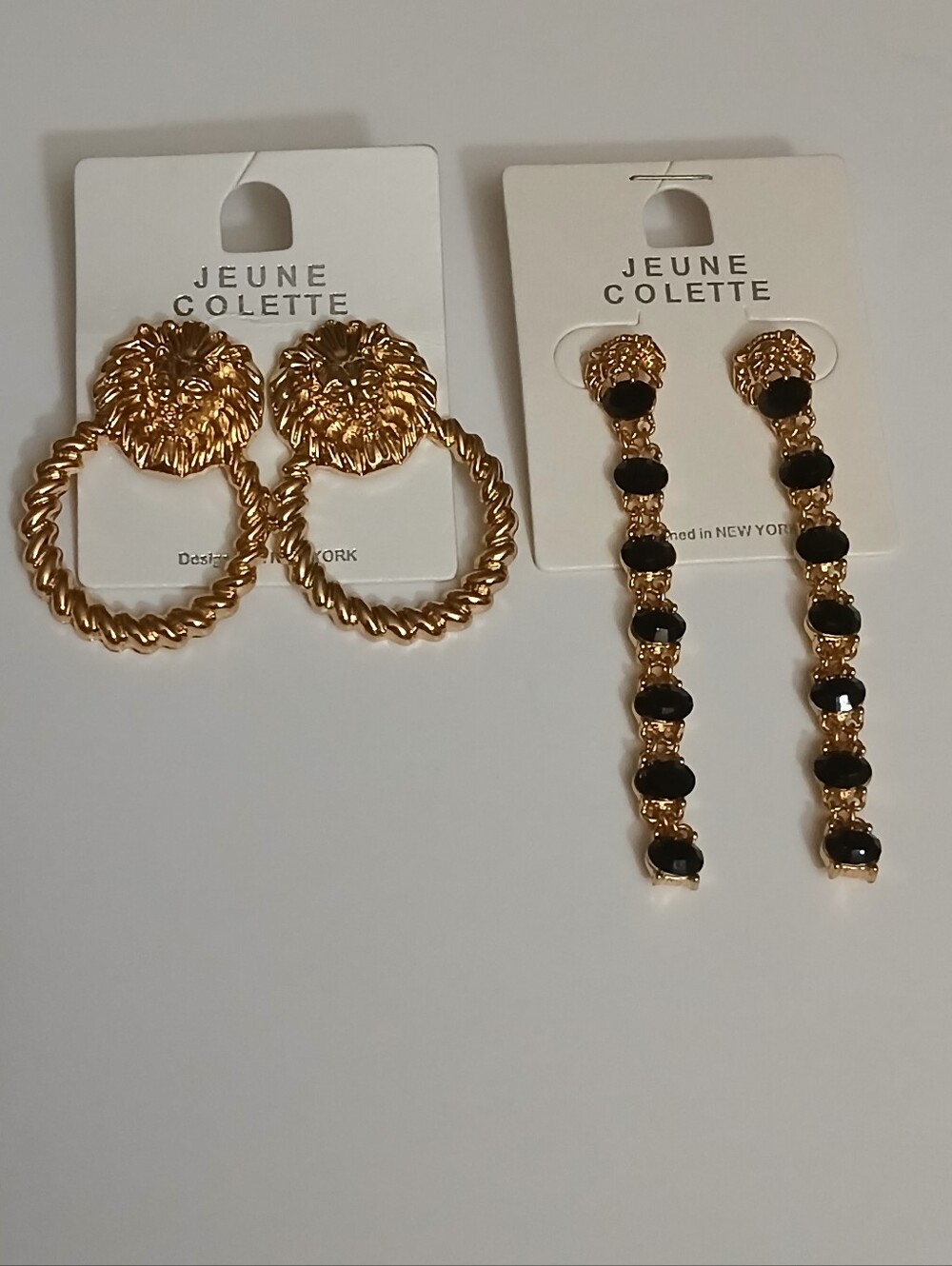 June Colette Gold and Black Long Drop Earrings BUNDLE DEAL